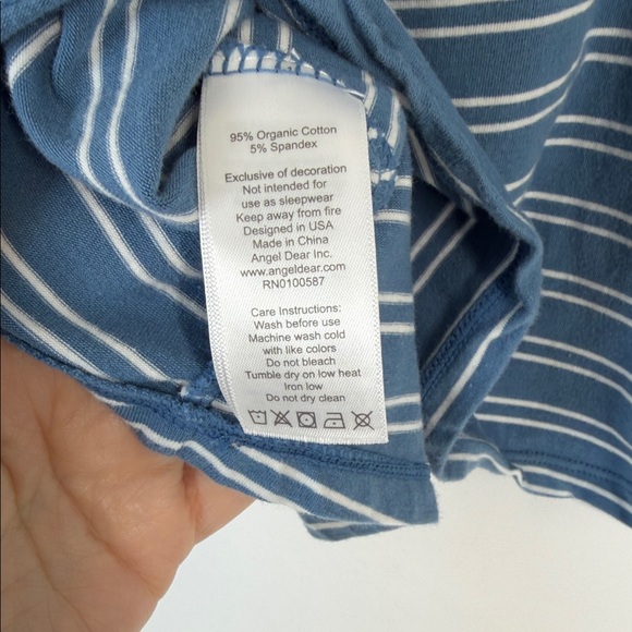 Angel Dear Navy and White Striped Kids Dress - 12 Months - Picture 5 of 5